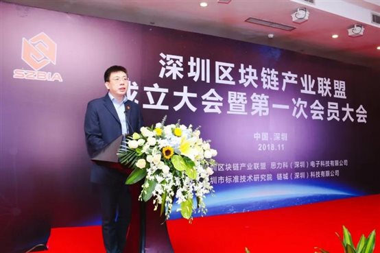 深圳市標(biāo)準(zhǔn)技術(shù)研究院周文院長(zhǎng)代表聯(lián)盟秘書長(zhǎng)單位向會(huì)議來賓致辭